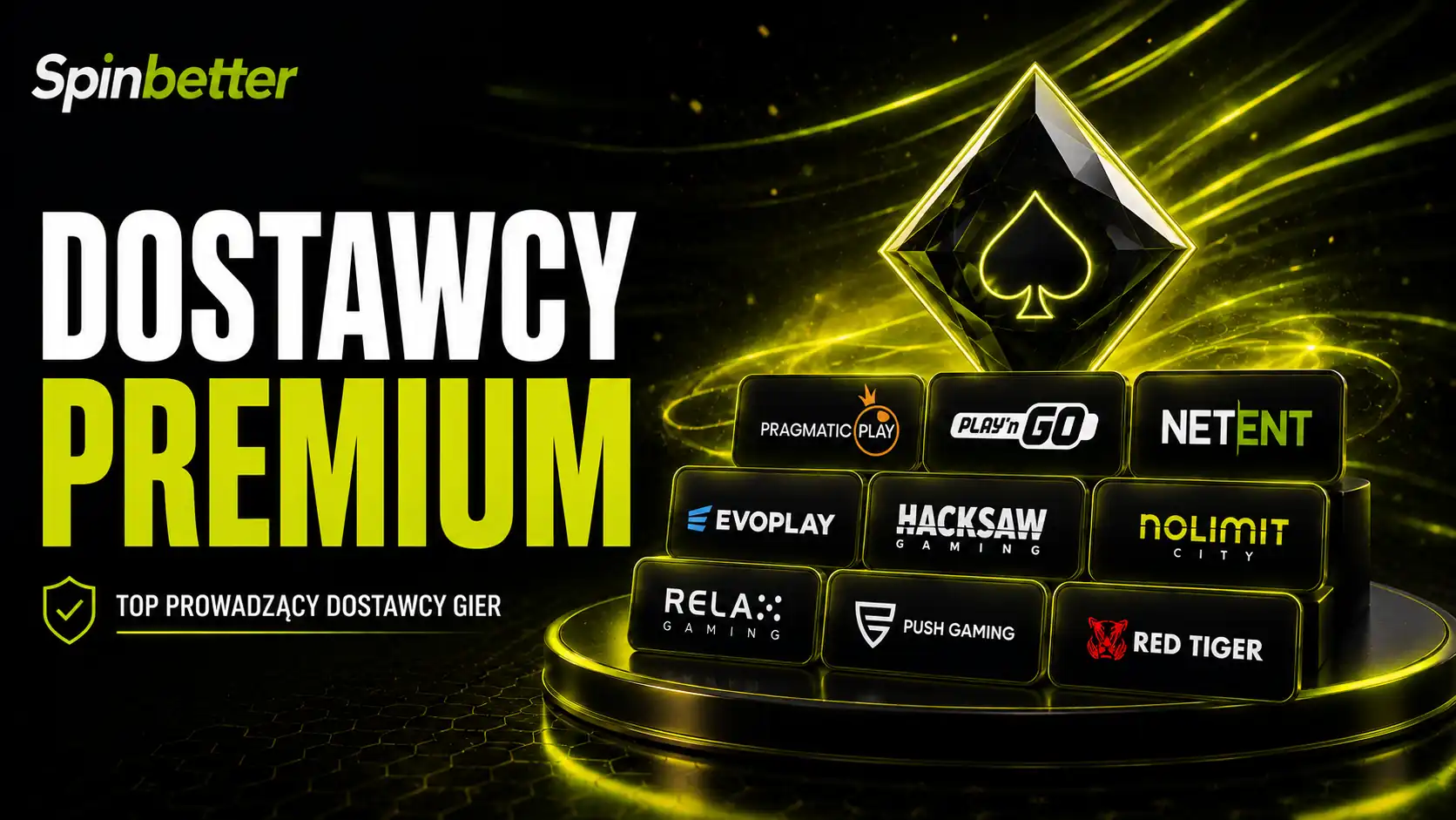 Logotypy dostawców gier dostępnych w kasynie SpinBetter