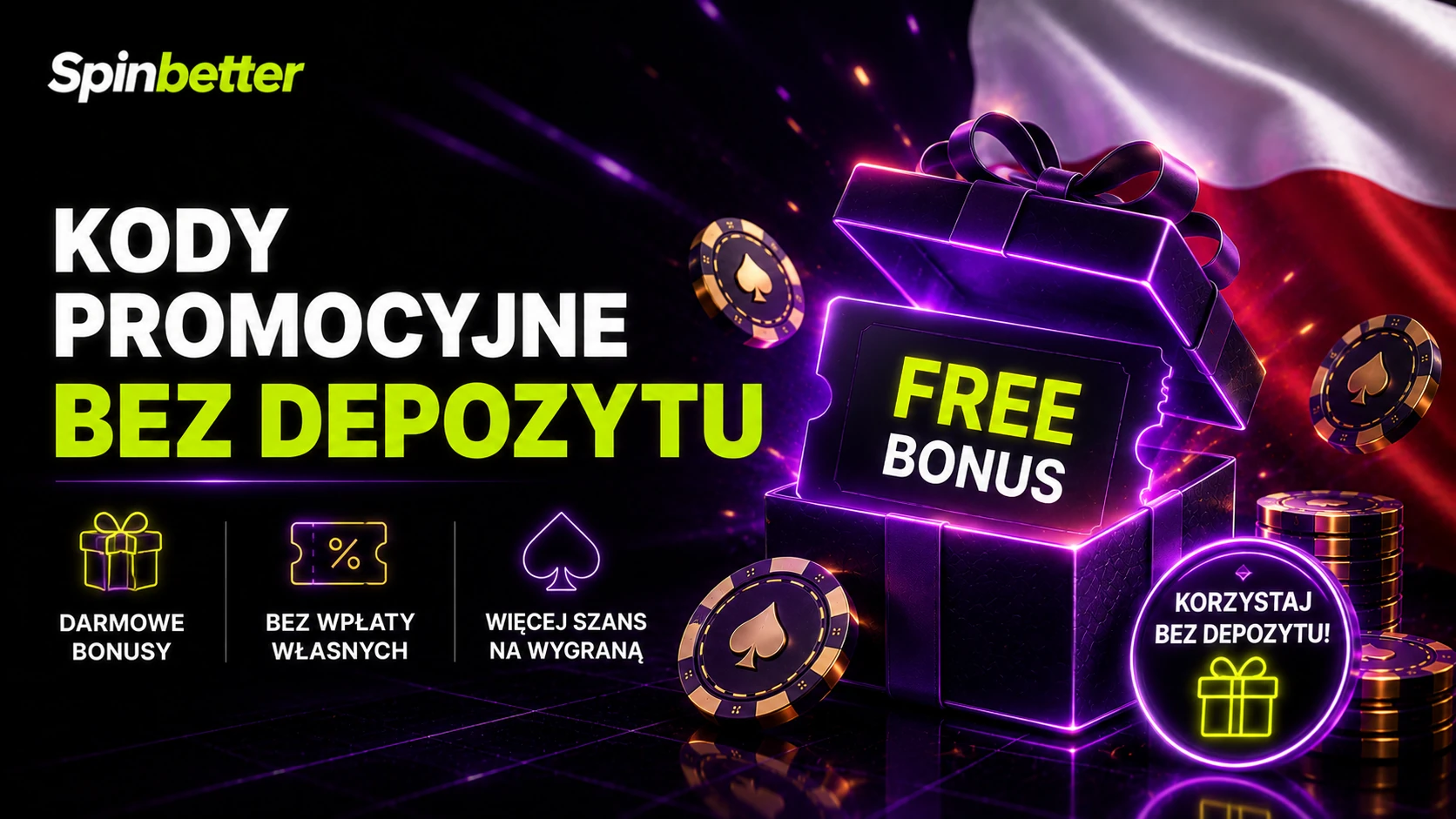 Kody promocyjne bez depozytu w kasynie SpinBetter