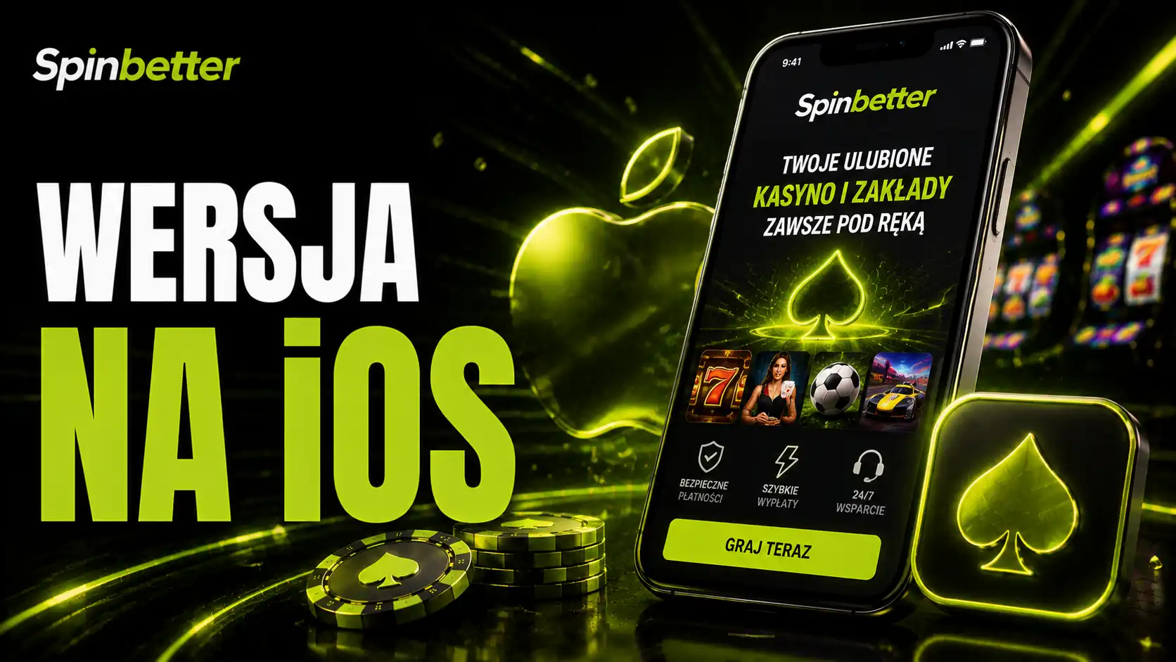 Aplikacja SpinBetter uruchomiona na iPhonie